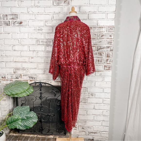 Free People Light Is Coming Visit Kimono Sequin Embellished Duster Jacket M - Picture 12 of 16